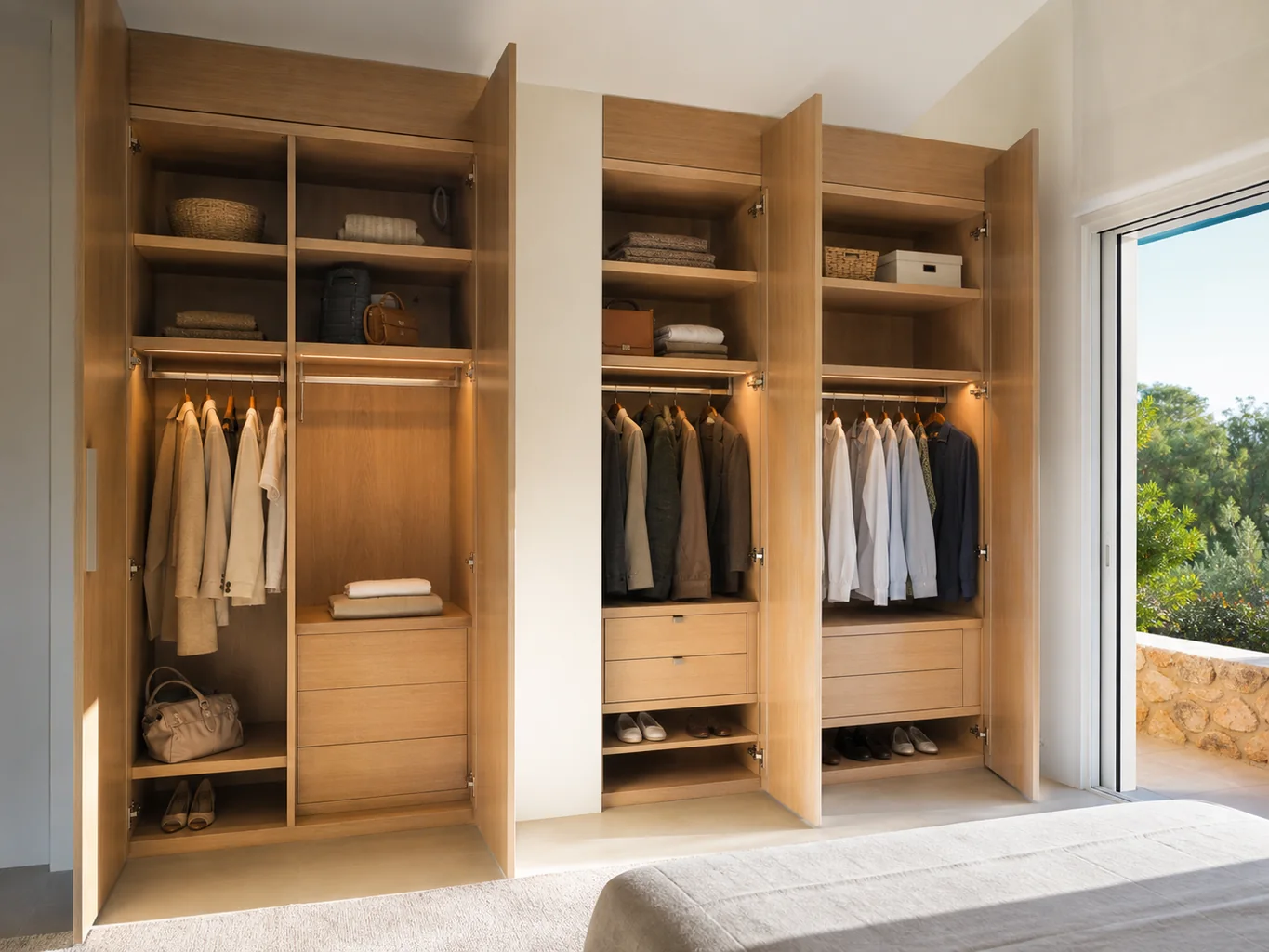 Interior compartido de armario