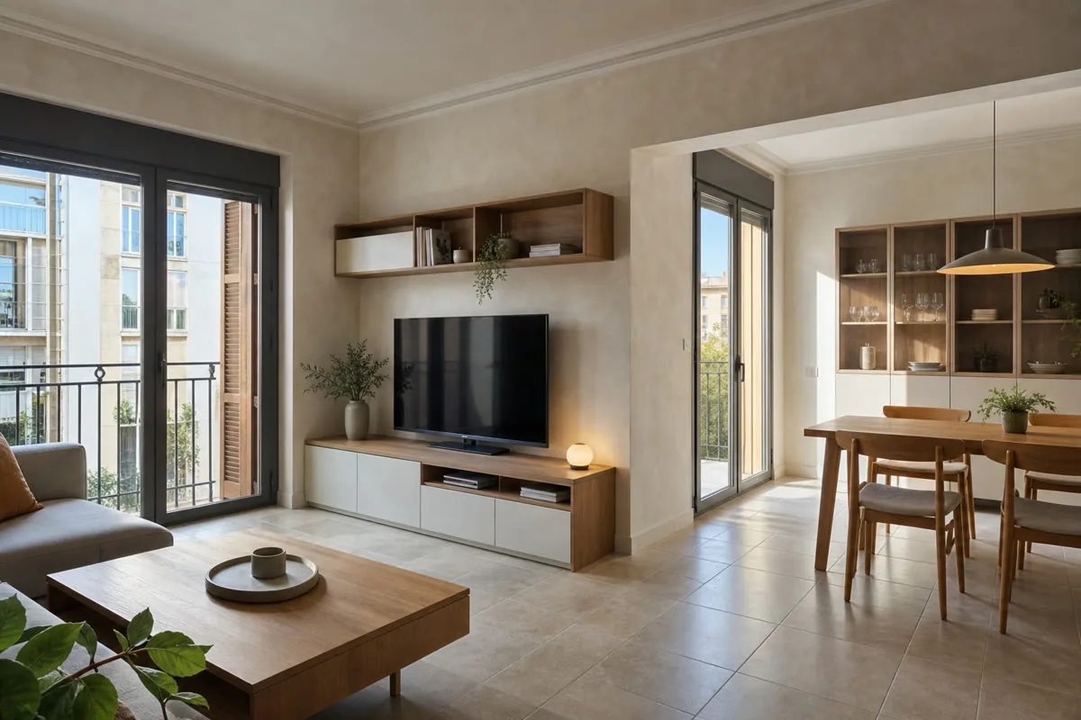Visualización orientativa de muebles de salón a medida en Torrevieja